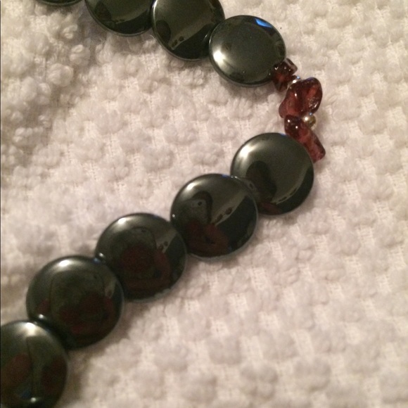 Black Handcrafted Hematite stone necklace - Picture 3 of 5
